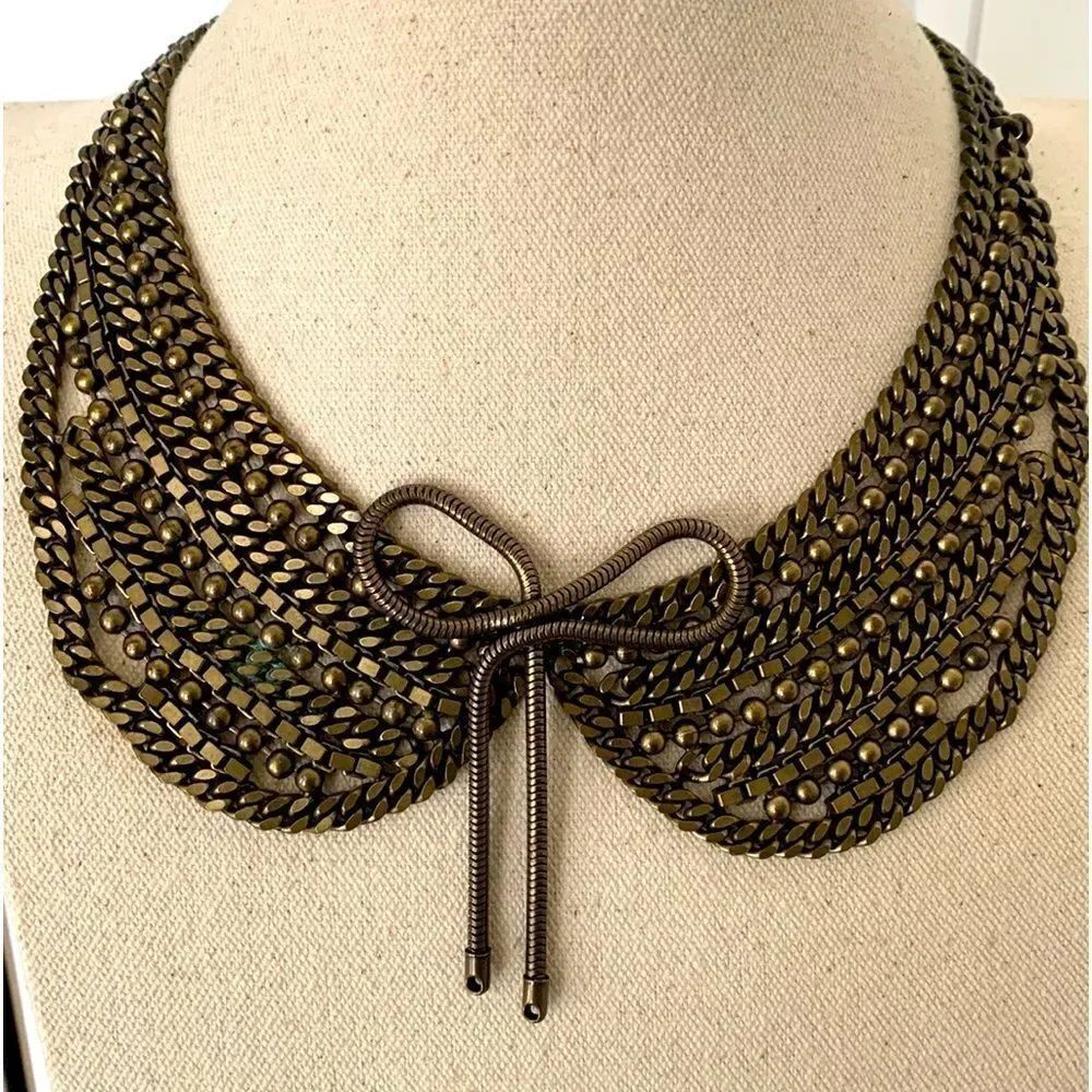 Dannijo Stella Layered Chain Bib Necklace Collar